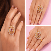 Elegant Golden floral ring