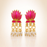 (TJ004) Lotus-themed gold jewelry set