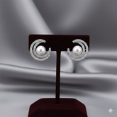 (DCE001) Elegant AD crescent pearl earrings