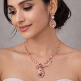 (DCN009)Elegant Rose gold jewelry with peacock design