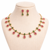 (TJ015) Elegant Indian necklace and earrings set