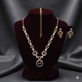 (DCN007) Imperial Sparkle Rose Gold-Plated CZ Necklace & Earring Set