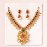 (TJ010)Traditional Indian gold jewelry set