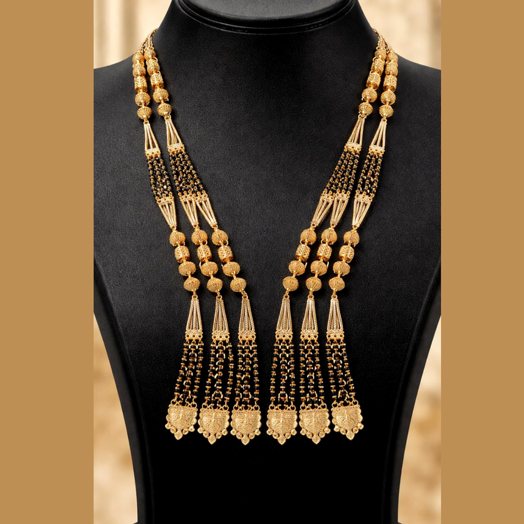 (PA017)Classic Temple Design Multi-String Mangalsutra Necklaces L(36) inch