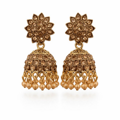 VJ022) Antique gold jhumka earrings