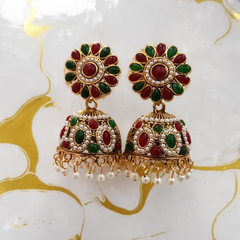 VJ016 Ornate jhumka earrings