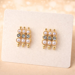 (TJ002) Elegant pearl and diamond jewelry set