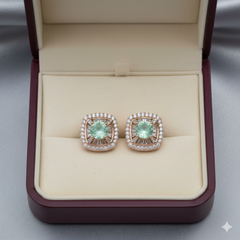 (DCE014) Elegant rose gold stud AD earrings