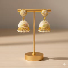 VJ017 Elegant pearl jhumka earrings