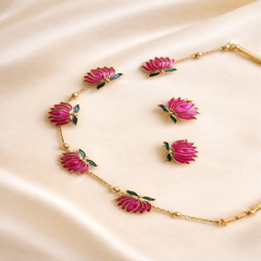 (TJ006) Elegant lotus jewelry set