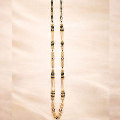 (PA009) Elegant gold mangalsutra Necklaces with gemstones L(36)inch long