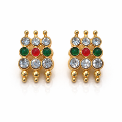 (TJ001)Elegant gold necklace and earrings set