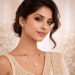 VJ036 Western Elegant mangalsutra with cubic zirconia pendant