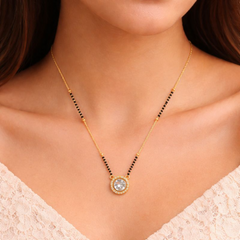VJ036 WESTERN Elegant  gold mangalsutra with cubic zirconia