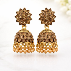 VJ022) Antique gold jhumka earrings