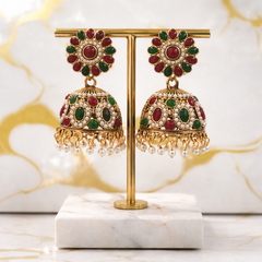 VJ016 Ornate jhumka earrings
