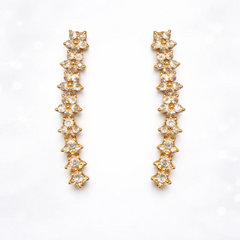 (DCE012) Elegant gold drop AD earrings in a box