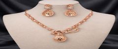 (DCN009)Elegant Rose gold jewelry with peacock design