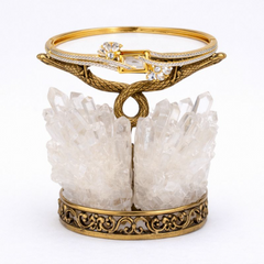 (DCB012) Elegant gold bangle with silver cubic zirconia