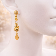 VJ047  Elegant gold dangle earrings