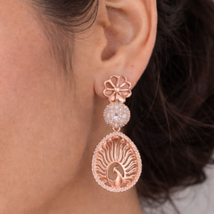 (DCN009)Elegant Rose gold jewelry with peacock design