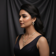 (DCN007) Imperial Sparkle Rose Gold-Plated CZ Necklace & Earring Set