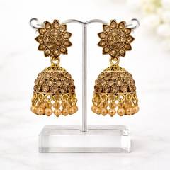 VJ022) Antique gold jhumka earrings