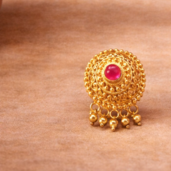 (PA019) Elegant gold earrings with gemstones Mangalsutras Pendent