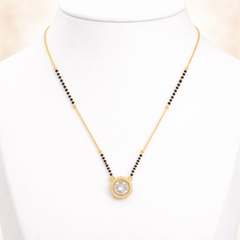 VJ036 WESTERN Elegant  gold mangalsutra with cubic zirconia