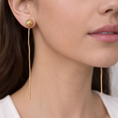 VJ054 Elegant gold threader earrings (Sui Dhaga)