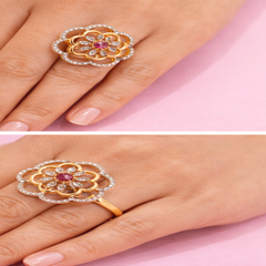 Elegant Golden floral ring