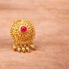 (PA019) Elegant gold earrings with gemstones Mangalsutras Pendent