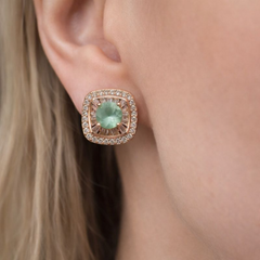 (DCE014) Elegant rose gold stud AD earrings
