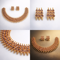(PA002) Elegant gold gemstone jewelry set NECKLECE