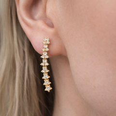 (DCE012) Elegant gold drop AD earrings in a box