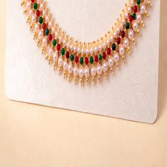 (TJ002)Elegant pearl and stone jewelry set