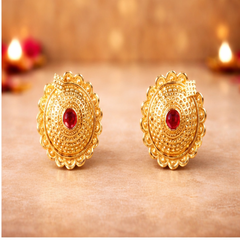 (PA016)Elegant gold jewelry with vibrant gemstones Of Mangalsutras Pendent