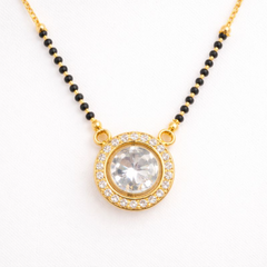 VJ036 WESTERN Elegant  gold mangalsutra with cubic zirconia