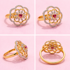 Elegant Golden floral ring
