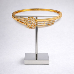 (DCB010)Elegant gold bangle with cubic zirconia