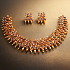 (PA002) Elegant gold gemstone jewelry set NECKLECE