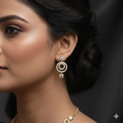 (DCN007) Imperial Sparkle Rose Gold-Plated CZ Necklace & Earring Set