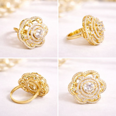 Elegant gold and diamond flower