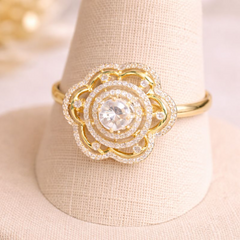 Elegant gold and diamond flower